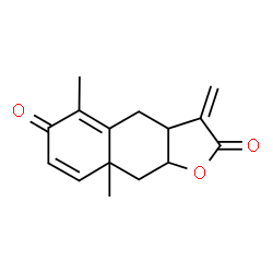 ChemSpider 2D Image | 5,8a-Dimethyl-3-methylene-3a,8a,9,9a-tetrahydronaphtho[2,3-b]furan-2,6(3H,4H)-dione | C15H16O3