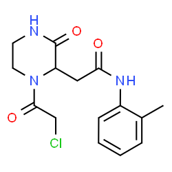 ChemSpider 2D Image | 2-[1-(2-chloroacetyl)-3-oxopiperazin-2-yl]-N-(2-methylphenyl)acetamide | C15H18ClN3O3