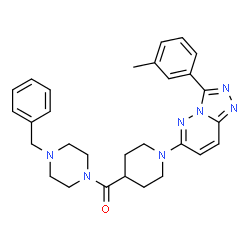 ChemSpider 2D Image | (4-Benzyl-1-piperazinyl){1-[3-(3-methylphenyl)[1,2,4]triazolo[4,3-b]pyridazin-6-yl]-4-piperidinyl}methanone | C29H33N7O