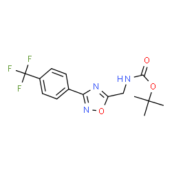 ChemSpider 2D Image | 1,1-Dimethylethyl N-[[3-[4-(trifluoromethyl)phenyl]-1,2,4-oxadiazol-5-yl]methyl]carbamate | C15H16F3N3O3