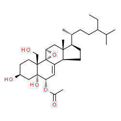 ChemSpider 2D Image | (3beta,5alpha,6alpha,11alpha,24xi)-3,5,19-Trihydroxy-9,11-epoxystigmast-7-en-6-yl acetate | C31H50O6
