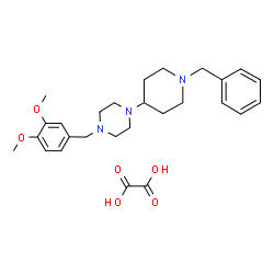 ChemSpider 2D Image | 1-(1-Benzyl-4-piperidinyl)-4-(3,4-dimethoxybenzyl)piperazine ethanedioate (1:1) | C27H37N3O6