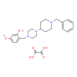 ChemSpider 2D Image | 1-(1-Benzyl-4-piperidinyl)-4-(2,4-dimethoxybenzyl)piperazine ethanedioate (1:1) | C27H37N3O6