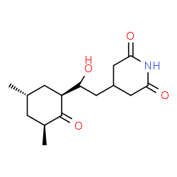 ChemSpider 2D Image | 4-{2-[(1S,3S,5S)-3,5-Dimethyl-2-oxocyclohexyl]-2-hydroxyethyl}-2,6-piperidinedione | C15H23NO4