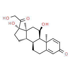 ChemSpider 2D Image | (9beta,11alpha,17alpha)-11,17,21-Trihydroxypregna-1,4-diene-3,20-dione | C21H28O5