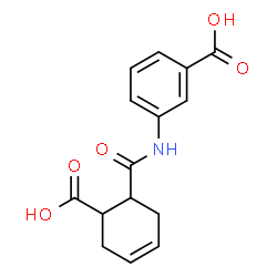 ChemSpider 2D Image | 3-{[(6-Carboxy-3-cyclohexen-1-yl)carbonyl]amino}benzoic acid | C15H15NO5