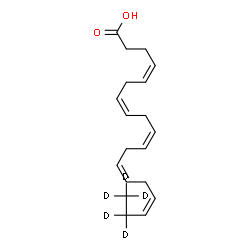 ChemSpider 2D Image | (4Z,7Z,10Z,13Z,16Z)-(18,18,19,19,19-~2~H_5_)-4,7,10,13,16-Nonadecapentaenoic acid | C19H23D5O2