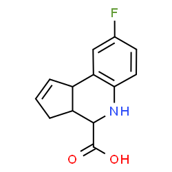 ChemSpider 2D Image | 8-Fluoro-3a,4,5,9b-tetrahydro-3H-cyclopenta[c]quinoline-4-carboxylic acid | C13H12FNO2