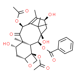 ChemSpider 2D Image | (1beta,2alpha,5beta,7beta,10alpha,13alpha)-4,10-Diacetoxy-1,7,13-trihydroxy-9-oxo-5,20-epoxytax-11-en-2-yl benzoate | C31H38O11