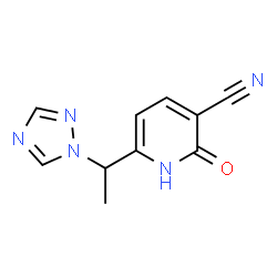 ChemSpider 2D Image | 2-Oxo-6-[1-(1H-1,2,4-triazol-1-yl)ethyl]-1,2-dihydro-3-pyridinecarbonitrile | C10H9N5O