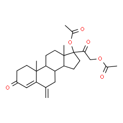 ChemSpider 2D Image | 6-Methylene-3,20-dioxopregn-4-ene-17,21-diyl diacetate | C26H34O6