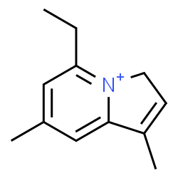 ChemSpider 2D Image | 5-Ethyl-1,7-dimethyl-3H-indolizinium | C12H16N
