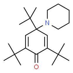 ChemSpider 2D Image | 2,4,6-Tris(2-methyl-2-propanyl)-4-(1-piperidinyl)-2,5-cyclohexadien-1-one | C23H39NO