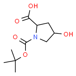 ChemSpider 2D Image | N-BOC-CIS-4-HYDROXY-D-PROLINE | C10H17NO5