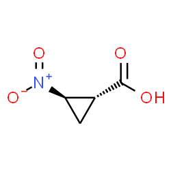 ChemSpider 2D Image | (1R,2R)-2-Nitrocyclopropanecarboxylic acid | C4H5NO4