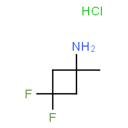 ChemSpider 2D Image | 3,3-Difluoro-1-methylcyclobutanamine hydrochloride (1:1) | C5H10ClF2N