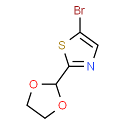 ChemSpider 2D Image | 5-Bromo-2-(1,3-dioxolan-2-yl)thiazole | C6H6BrNO2S