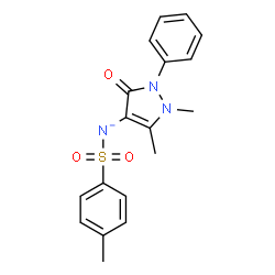 ChemSpider 2D Image | (1,5-Dimethyl-3-oxo-2-phenyl-2,3-dihydro-1H-pyrazol-4-yl)[(4-methylphenyl)sulfonyl]azanide | C18H18N3O3S