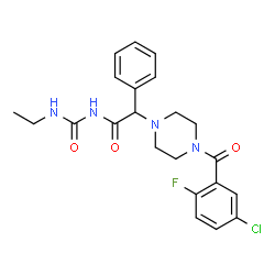 ChemSpider 2D Image | 2-[4-(5-Chloro-2-fluorobenzoyl)-1-piperazinyl]-N-(ethylcarbamoyl)-2-phenylacetamide | C22H24ClFN4O3
