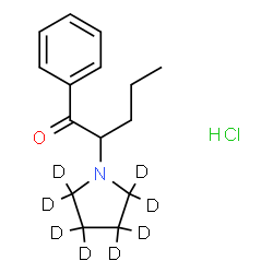 ChemSpider 2D Image | α-Pyrrolidinovalerophenone-D8 HCl | C15H14D8ClNO