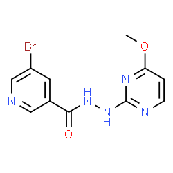 ChemSpider 2D Image | 5-Bromo-N'-[(2E)-6-methoxy-2(1H)-pyrimidinylidene]nicotinohydrazide | C11H10BrN5O2