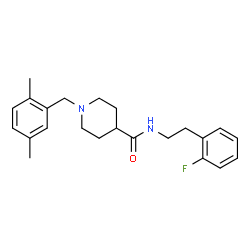 ChemSpider 2D Image | 1-(2,5-Dimethylbenzyl)-N-[2-(2-fluorophenyl)ethyl]-4-piperidinecarboxamide | C23H29FN2O