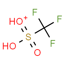 ChemSpider 2D Image | [Hydroxy(oxido)(trifluoromethyl)-lambda~6~-sulfanylidene]oxonium | CH2F3O3S