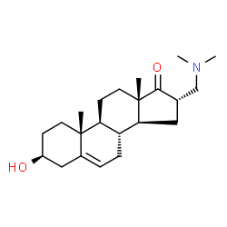 ChemSpider 2D Image | (3beta,16alpha)-16-[(Dimethylamino)methyl]-3-hydroxyandrost-5-en-17-one | C22H35NO2