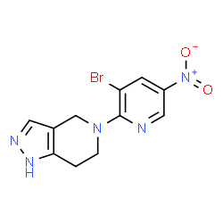 ChemSpider 2D Image | 5-(3-Bromo-5-nitro-2-pyridinyl)-4,5,6,7-tetrahydro-1H-pyrazolo[4,3-c]pyridine | C11H10BrN5O2