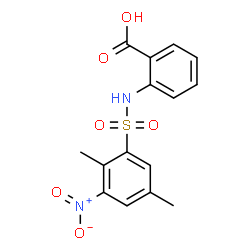 ChemSpider 2D Image | 2-[[(2,5-Dimethyl-3-nitrophenyl)sulfonyl]amino]benzoic acid | C15H14N2O6S