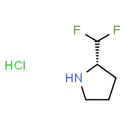 ChemSpider 2D Image | (S)-2-(Difluoromethyl)pyrrolidine hydrochloride | C5H10ClF2N