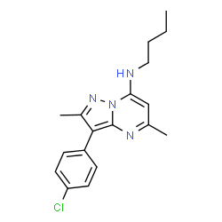 ChemSpider 2D Image | N-Butyl-3-(4-chlorophenyl)-2,5-dimethylpyrazolo[1,5-a]pyrimidin-7-amine | C18H21ClN4