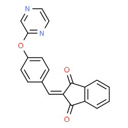 ChemSpider 2D Image | 2-[4-(2-Pyrazinyloxy)benzylidene]-1H-indene-1,3(2H)-dione | C20H12N2O3