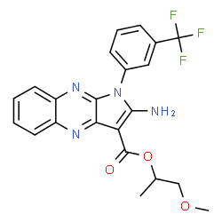 ChemSpider 2D Image | 1-Methoxy-2-propanyl 2-amino-1-[3-(trifluoromethyl)phenyl]-1H-pyrrolo[2,3-b]quinoxaline-3-carboxylate | C22H19F3N4O3
