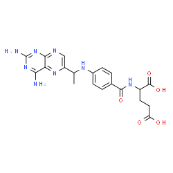 ChemSpider 2D Image | N-(4-{[1-(2,4-Diamino-6-pteridinyl)ethyl]amino}benzoyl)glutamic acid | C20H22N8O5