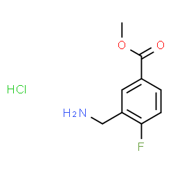 ChemSpider 2D Image | Methyl 3-(aminomethyl)-4-fluorobenzoate hydrochloride (1:1) | C9H11ClFNO2