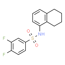 ChemSpider 2D Image | 3,4-Difluoro-N-(5,6,7,8-tetrahydro-1-naphthalenyl)benzenesulfonamide | C16H15F2NO2S