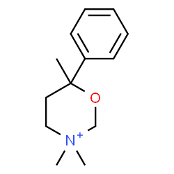 ChemSpider 2D Image | 3,3,6-Trimethyl-6-phenyl-1,3-oxazinan-3-ium | C13H20NO