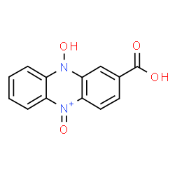 ChemSpider 2D Image | 2-Carboxy-10-hydroxy-5-oxo-5,10-dihydrophenazin-5-ium | C13H9N2O4
