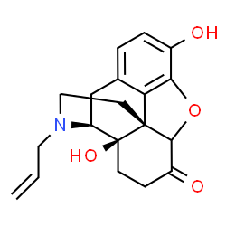 ChemSpider 2D Image | (9alpha,13alpha,14alpha)-17-Allyl-3,14-dihydroxy-4,5-epoxymorphinan-6-one | C19H21NO4