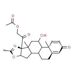 ChemSpider 2D Image | 2-[(4aS,6bS)-5-Hydroxy-4a,6a,8-trimethyl-2-oxo-2,4a,4b,5,6,6a,9a,10,10a,10b,11,12-dodecahydro-6bH-naphtho[2',1':4,5]indeno[1,2-d][1,3]oxazol-6b-yl]-2-oxoethyl acetate | C25H31NO6