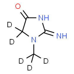 ChemSpider 2D Image | 2-Amino-1-(~2~H_3_)methyl(~2~H_2_)-1,5-dihydro-4H-imidazol-4-one | C4H2D5N3O
