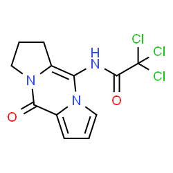 ChemSpider 2D Image | 2,2,2-Trichloro-N-(5-oxo-2,3-dihydro-1H,5H-dipyrrolo[1,2-a:1',2'-d]pyrazin-10-yl)acetamide | C12H10Cl3N3O2