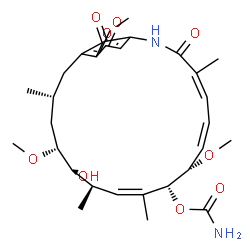 ChemSpider 2D Image | (4Z,6Z,8S,9R,10Z,12R,14R,16R)-13-Hydroxy-8,14,19-trimethoxy-4,10,12,16-tetramethyl-3,20,22-trioxo-2-azabicyclo[16.3.1]docosa-1(21),4,6,10,18-pentaen-9-yl carbamate | C29H40N2O9