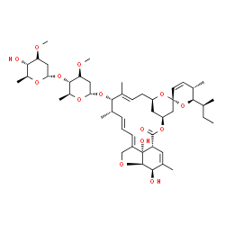 ChemSpider 2D Image | (1'R,2S,4'S,5S,6R,8'R,10'E,12'S,13'S,14'E,16'E,20'R,21'R,24'S)-6-[(2S)-2-Butanyl]-21',24'-dihydroxy-5,11',13',22'-tetramethyl-2'-oxo-5,6-dihydrospiro[pyran-2,6'-[3,7,19]trioxatetracyclo[15.6.1.1~4,8~.
0~20,24~]pentacosa[10,14,16,22]tetraen]-12'-yl 2,6-dideoxy-4-O-(2,6-dideoxy-3-O-methyl-alpha-L-ribo-hexopyranosyl)-3-O-methyl-alpha-L-ribo-hexopyranoside | C48H72O14