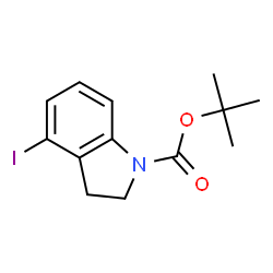 ChemSpider 2D Image | 1-Boc-4-iodo-2,3-dihydro-1H-indole | C13H16INO2