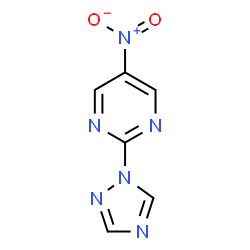 ChemSpider 2D Image | 5-Nitro-2-(1H-1,2,4-triazol-1-yl)pyrimidine | C6H4N6O2