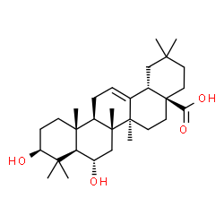 ChemSpider 2D Image | (3beta,6alpha)-3,6-Dihydroxyolean-12-en-28-oic acid | C30H48O4