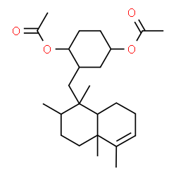 ChemSpider 2D Image | 2-[(1,2,4a,5-Tetramethyl-1,2,3,4,4a,7,8,8a-octahydro-1-naphthalenyl)methyl]-1,4-cyclohexanediyl diacetate | C25H40O4