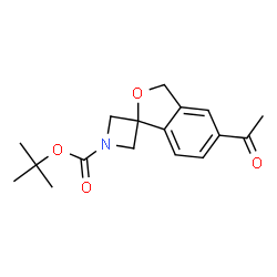ChemSpider 2D Image | tert-Butyl 5'-acetyl-3'H-spiro[azetidine-3,1'-isobenzofuran]-1-carboxylate | C17H21NO4